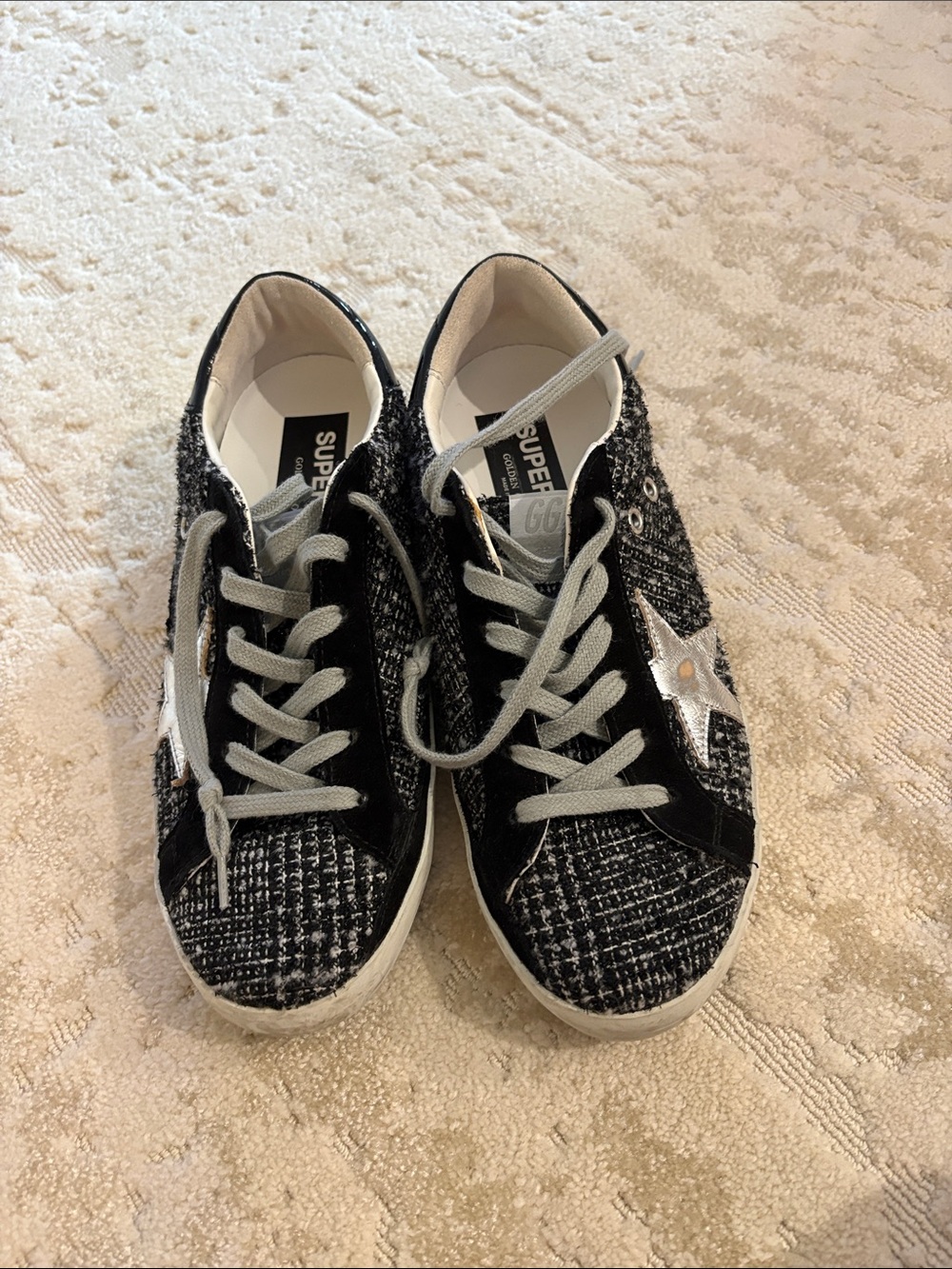 Golden Goose  Black Tweed Star Sneakers